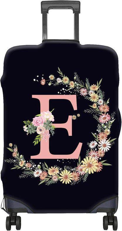 Luggage Suitcase Cover Protector Luggage Elastic Washable Baggage Covers Initial Cute Aesthetic for Unisex Women Girls Travel Trip L(26-29 inch)-Letter E
