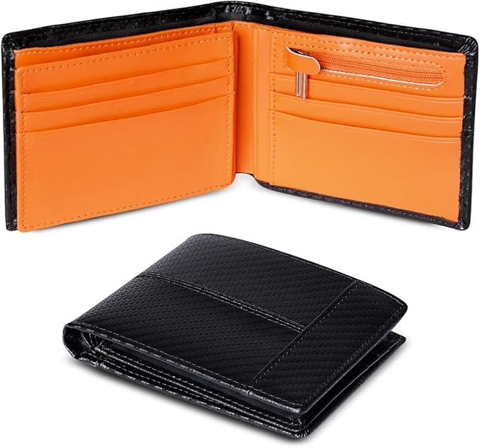 Swallowmall Leather Wallet for Mens Genuine Leather RFID Blocking Bifold Wallets with 1 ID Windows 15 Card Slots