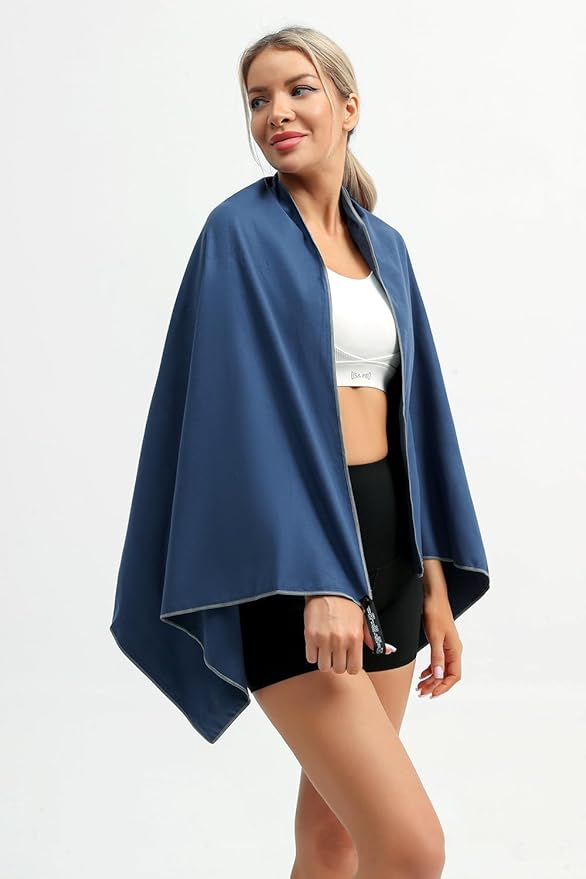 Eunzel Quick Dry Camping Towel, Microfiber Travel Towel Super Absorbent Fast Drying Towel for Camping, Beach, Gym, Backpacking, Yoga & Swimming(30" x 60", Navy)