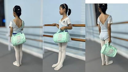 Girls Dance Tutu Bag,Kids Ballet Duffle Bag, age 2-6 (Patina Green)
