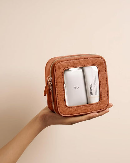 Clear Cosmetic Bag Set for Women Makeup Bag with Handle, 3 Pcs Travel Toiletry Bag Transparent Cosmetic Case Portable Make Up Organizer Bag for Essentials