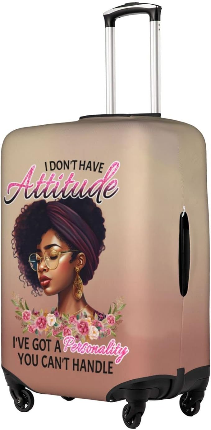 Travel Suitcase Protector African American Black Girl Elastic Protective Washable Luggage Cover With Concealed Zipper Suitable For Large