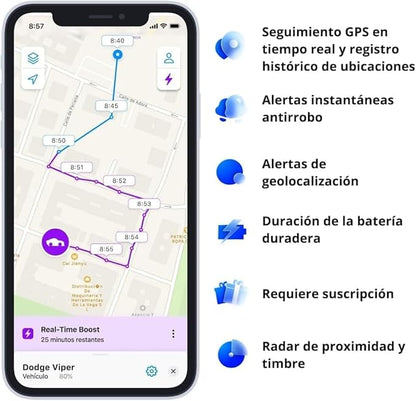 Invoxia GPS PRO Tracker - Real-time Location - 1-Year Subscription Included - for Cars, Motorcycles, Bicycles, Children - Motion and Tilt Alerts - 4G LTE-M Network - Up to 3 Months Battery Life
