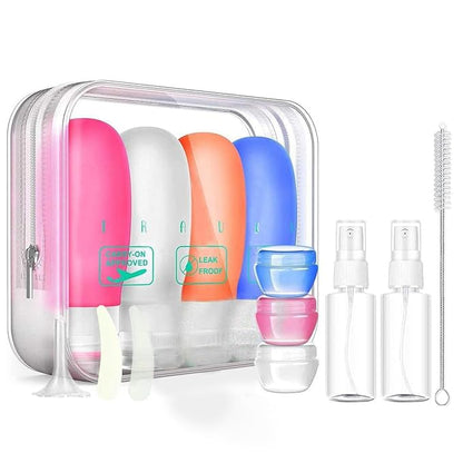 17 Pack Travel Bottles, TSA Carry On Containers, 3oz Leak Proof Travel Accessories Toiletries,Travel Shampoo And Conditioner Bottles, Travel Essentials, Squeezable Silicone Lotion Liquids Tubes