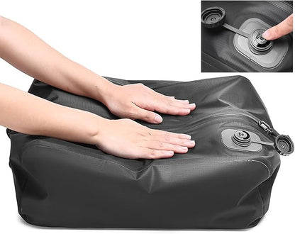 Vacuum Bags for Travel Organiser Packing Bag for Carry-On Luggage Backpack Suitcase Reusable Vacuum Seal Save Space Compression Bag with Built-in Pump & USB-C Charging waterproof Storage Bags(Black)