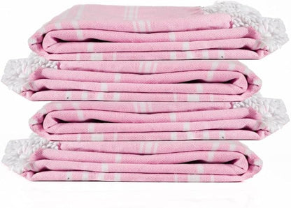 Cotton Turkish Beach Towel with Towels Oversized 36"x72" Pool Absorbent Extra Large Quick Dry Sand Travel Towel (Peony Plush, 4 Pack)