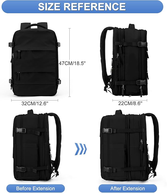 Casual Backpack Traveling Backpack, A-black, Expandable, Modern