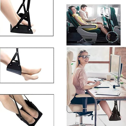 2 Pack Airplane Footrest,Travel Foot Hammock for Flights,Reduce The Swelling of Feet,Adjustable Height Relaxing Hammock for Legs and Feet Rest
