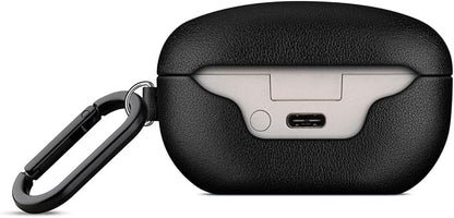 LOPIE Leather Case Compatible with WF-1000XM5, Handcrafted Fully-Wrapped Nappa Leather Case for Sony Earbuds WF1000XM5 Cover (2023), Protective Hard Cover with Keychain for Women/Men- Black