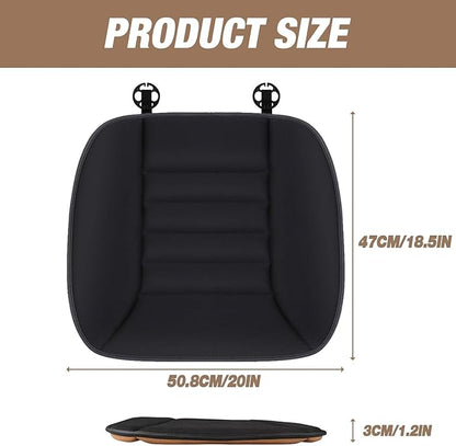 MYFAMIREA Car Seat Cushion Pad 1.2" Thick Comfort Seat Protector for Car Driver Seat Office Chair Home Use Memory Foam Seat Cushion with Non Slip Bottom, 20'' x 18.5'', Black