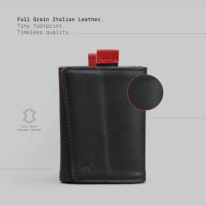 The Frenchie Co. - Speed Wallet Mini - Italian Eco Leather RFID Blocking Card Sleeve - Quick Access Magnetic Closure, Fits up to 12 Cards and 15 Bills, Slim Wallet with 5-Year Warranty