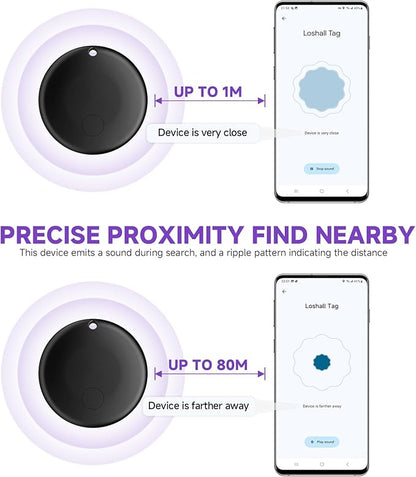 2025 Upgraded Android Air Tracker Tag Luggage Tracker Tags Bluetooth Tracker for Android Smart Tracking Tag for Google Find My Device App Item Finder for Backpack, Keys (2 Black)