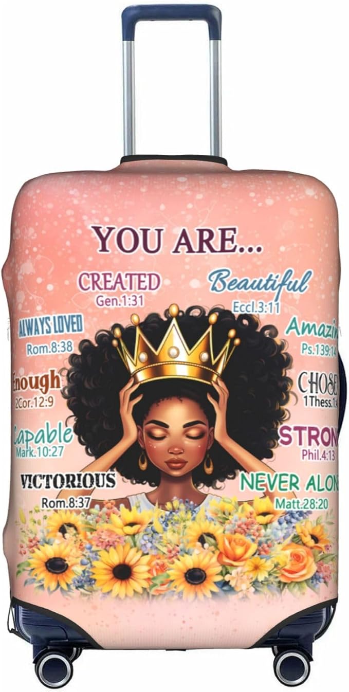Luggage Cover Protector for Suitcase, Washable, Anti-scratch, X-Large, African American Woman