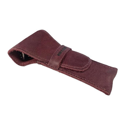 Hide & Drink, Leather Safety Razor Case, Shaving Accessories, Personal Care Essentials, Handmade Includes 101 Year Warranty (Sangria)