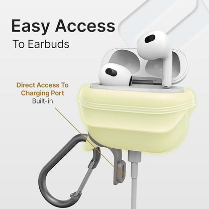 Catalyst Waterproof Case for AirPods 3rd Generation (2021) - Wireless and USB-C Charging Compatible AirPods 3rd Generation Case, Drop Protection Cover for AirPods 3 One Piece Design with Carabiner
