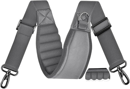 ZINZ 3D Air Cushion 58 inch Strap for Bags with Fixed Ultra-Thick Padded Breathable, Universal Strap with Double Adjustable Buckles and Swivel Hooks for D-ring Bags,Gray