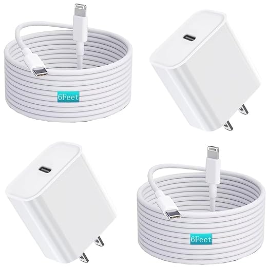iPhone Charger Fast Charging,iPhone Fast Charger 2Pack USB C Wall Apple Charger Block Adapter 6FT USB C to Lightning Cable Cord Compatible with iPhone 14 Pro Max/14 Plus/13 Pro/12 Mini/11/XS/XR/X,iPad