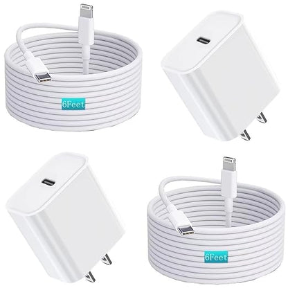 iPhone Charger Fast Charging,iPhone Fast Charger 2Pack USB C Wall Apple Charger Block Adapter 6FT USB C to Lightning Cable Cord Compatible with iPhone 14 Pro Max/14 Plus/13 Pro/12 Mini/11/XS/XR/X,iPad