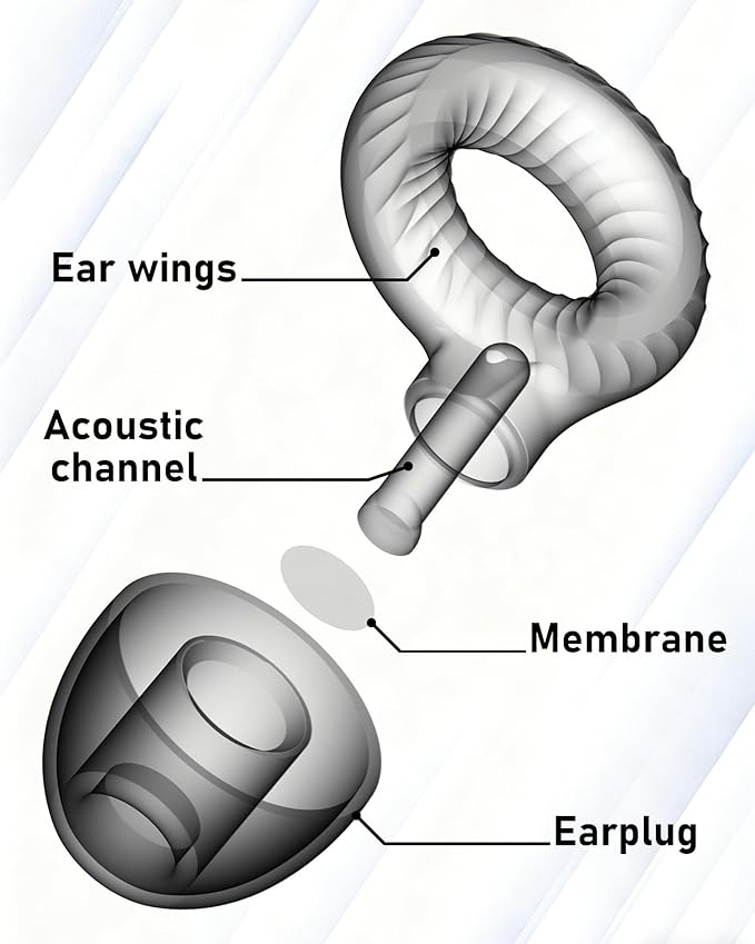 Ear Plugs for Sleeping,30db Noise Cancelling Earbuds with 8 Eartips and Carry Case,Reusable earplugs for Sleep,Focus,Snoring,Shooting,Motorcycle,Airplanes,Musicians. (Black, L-M-S-XS)