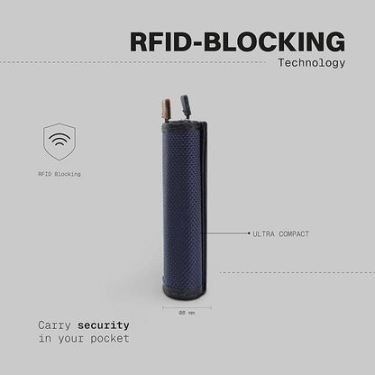 The Frenchie Co. - Speed Wallet Mini - Mini Front Pocket Wallet - Ultra-Slim RFID Blocking Card Holder with Quick-Access Pull Tab - Ballistic Nylon and Full-Grain Italian Leather