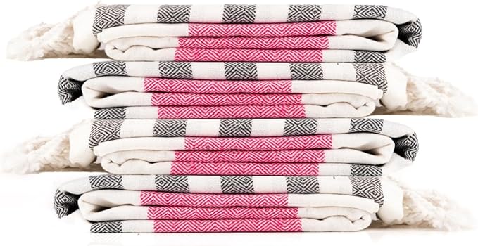 Cotton Turkish Beach Towel with Towels Oversized 36"x72" Pool Absorbent Extra Large Quick Dry Sand Travel Towel (Rosé Obsidian, 4 Pack)