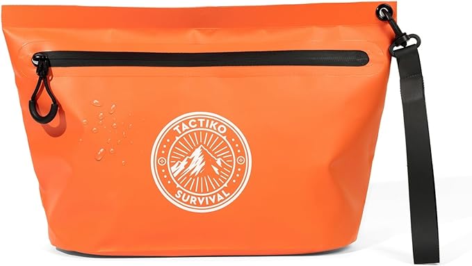 Tactiko Heavy-Duty Splash Water Resistant Zipper Pouches - 3L Hold-All Organizers for Dry Bags, Travel Bags (Orange)