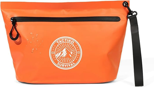 Tactiko Heavy-Duty Splash Water Resistant Zipper Pouches - 3L Hold-All Organizers for Dry Bags, Travel Bags (Orange)