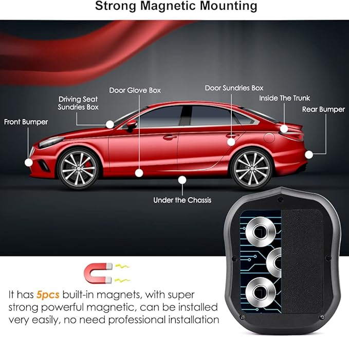 TKSTAR 4G GPS Tracker for Vehicles 10000mAh Magnetic Car GPS Tracker Locator Real-time Anti-Theft Tracking Device for Vehicles, Motorcycle, Trucks, Boats (4G TK905B)