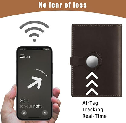 Jack&Chris Genuine Leather Passport Holder For Travel, RFID Blocking Handmade Passport Holder with Card Case Organized & Safe, Quality Travel Essentials for Women and Men for Gifting, Coffee