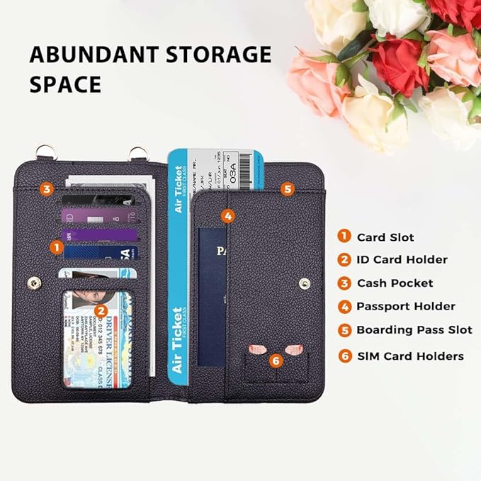 Passport Holder for Travel，Passport Holder & Neck Wallet with RFID Blocking,Hidden Neck Pouch for Travel- Holds Passports, Cards, Tickets, ID, Cash