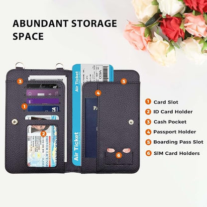 Passport Holder for Travel，Passport Holder & Neck Wallet with RFID Blocking,Hidden Neck Pouch for Travel- Holds Passports, Cards, Tickets, ID, Cash