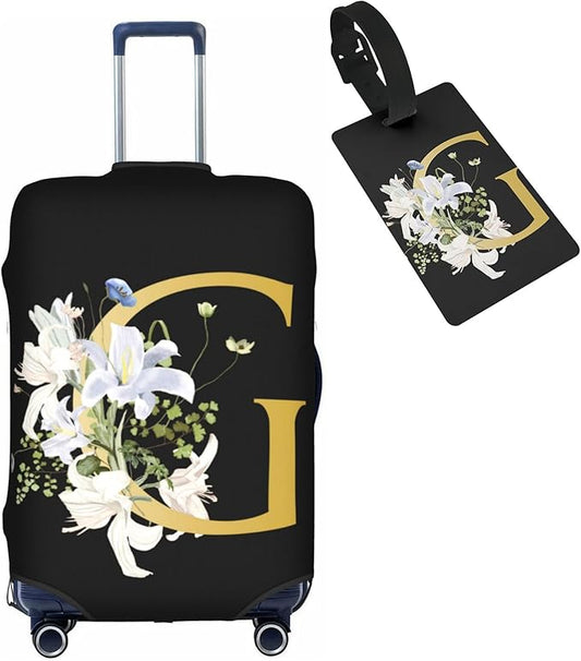 Decorative G Suitcase Protectors Elastic Washable Luggage Covers With Concealed Zippers For 18-32 Inch Luggage (Size Xl: Fits 29-32 Inch)