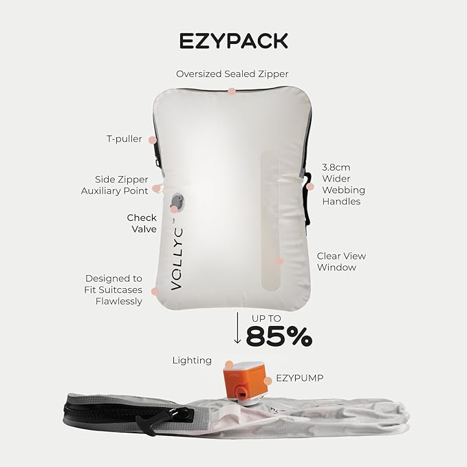 25L Waterproof Travel Vacuum Bags, Tear-Resistant Design,Lightweight Compression Storage, Durable Vacuum Seal Bags for Clothing Travel Luggage, Camping, Hiking & Road Trips（No Pump）