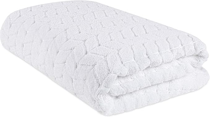 BAGNO MILANO Turkish Cotton Ultra-Soft Plush Absorbent Quick Dry Bathroom Towel Set, Made in Turkey (White, Bath Sheet)