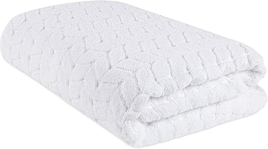 BAGNO MILANO Turkish Cotton Ultra-Soft Plush Absorbent Quick Dry Bathroom Towel Set, Made in Turkey (White, Bath Sheet)
