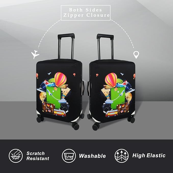 Explore Land Luggage Cover Suitcase Protector Fits 27-30 Inch Case (Travel, L)