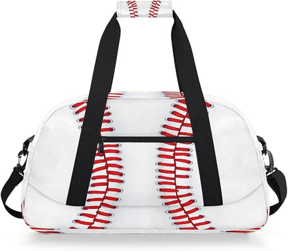 Kids Duffle Bag Girls Boys Baseball Sports Texture Weekender Overnight Bag,Lightweight Duffel Bags for Traveling Gym Sport Dance