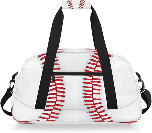 Kids Duffle Bag Girls Boys Baseball Sports Texture Weekender Overnight Bag,Lightweight Duffel Bags for Traveling Gym Sport Dance