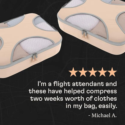 Shacke 6 Set Packing Cubes for Travel - Compression Packing Bags/Travel Organizer - Luggage Organizer Bags for Traveling - Travel Essentials for Women - Cruise Must Haves Packing List