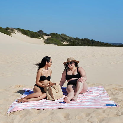 Dock & Bay Quick Drying Towel - for Sports & Gym - Compact, Lightweight - 100% Recycled - Includes Bag - Cabana Light - Malibu Pink, Double Extra Large (180x200cm, 70x78)