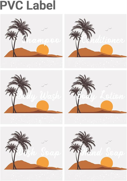 Empty Plastic Gradient Color Bottles with Pump Dispenser and Labels Included, Refillable Travel Containers for Hand sanitizer Shampoo Lotion, etc - No BPA/Parabenf, 500ml/16.9oz (Gradient, 3 Pack)