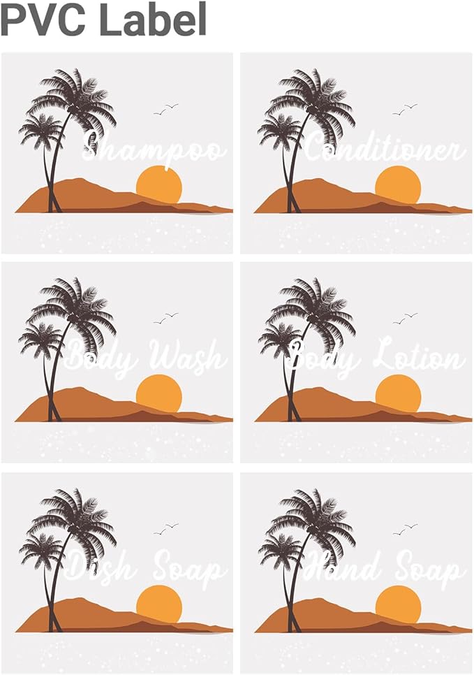 Empty Plastic Gradient Color Bottles with Pump Dispenser and Labels Included, Refillable Travel Containers for Hand sanitizer Shampoo Lotion, etc - No BPA/Parabenf, 500ml/16.9oz (Gradient, 6 Pack)