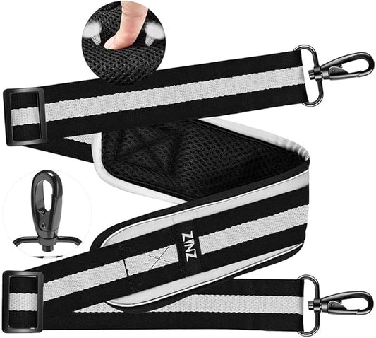 ZINZ Ultra-Thick Fixed Pad Shoulder Strap 76-inch Universal Bag Strap with Breathable Cushion and Dual Balanced Adjustable Buckles for Laptop Bag Luggage Messenger Bag Crossbody etc -Stripe-BWB