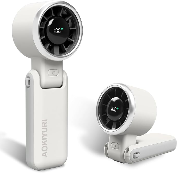 Foldable Handheld Fan | 5-Speed Turbo Blast | 16-Hour Runtime | Type-C Fast Charging | 3-in-1 Portable Design - Perfect for Travel, Camping, Office & Gifts