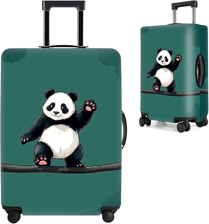 Asian Panda Luggage Cover – Cute Bear Print Suitcase Protector, Perfect Travel Gift for Panda Lovers Visiting China, Fits 29"-32 Suitcase,XL,Panda