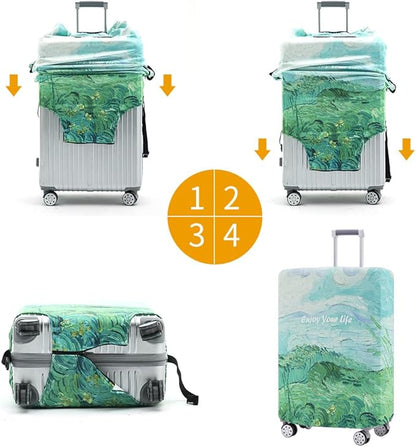 Travelkin Luggage Covers For Suitcase Tsa Approved,Suitcase Cover Protector Fit 18-32 Inch Luggage (Spring, M)