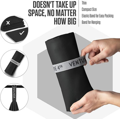 VENTURE 4TH - 4pcs Quick Dry Towels. Microfiber Travel Towels Ideal for Camping, Hiking, Backpacking, Gym. Lightweight & Fast Drying Travel Towels for Body. Compact & Easy to Pack - 4 Pack Large