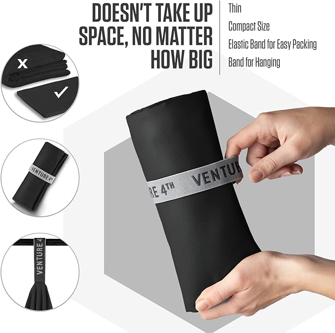 VENTURE 4TH - 4pcs Quick Dry Towels. Microfiber Travel Towels Ideal for Camping, Hiking, Backpacking, Gym. Lightweight & Fast Drying Travel Towels for Body. Compact & Easy to Pack - 4 Pack Extra Large