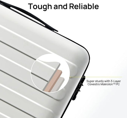 NINETYGO Carry On Luggage 22x14x9 Airline Approved, 20 Inch Luggage with Smooth Spinner Wheels, Lightweight, Hard Shell PC Suitcase Carry-On, Travel Luggage, TSA Approved (Lily White, Rhine Basic)