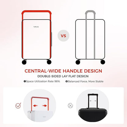 TUPLUS Suitcase ABS Hard Shell Luggage with 4 Spinner Wheels Hold Check in Travel Case, Balance Series